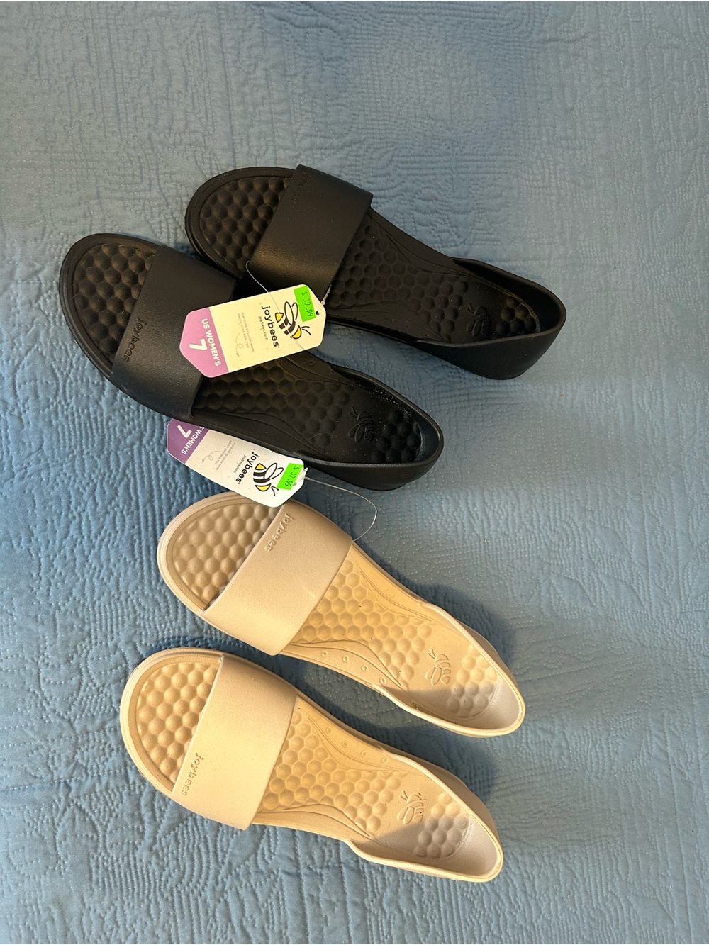 Comfort Slide Sandals for Women — Black and Beige
